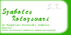 szabolcs kolozsvari business card